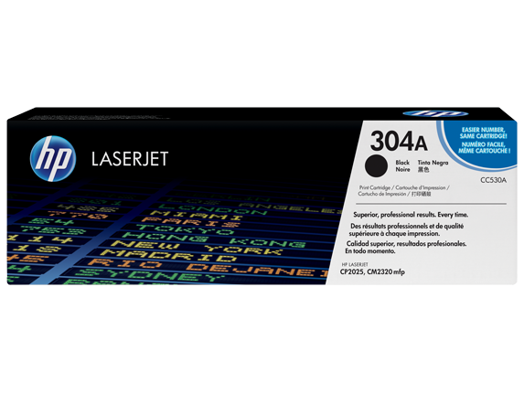Cartucho original de tóner negro HP 304A LaserJet