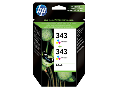 HP 343 2'li Paket Üç Renkli Orijinal Mürekkep Kartuşları HP 343 2'li Paket Üç Renkli Orijinal Mürekkep Kartuşları