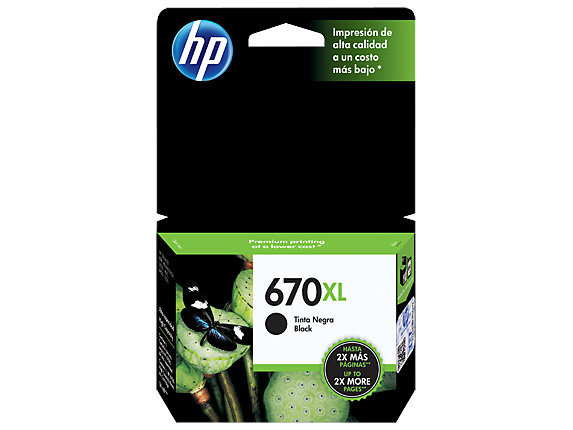 Cartucho de tinta preto de alto rendimento HP 670XL Advantage original Cartucho de tinta preto de alto rendimento HP 670XL Advantage original