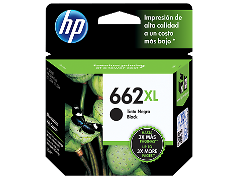 Cartucho original de tinta negra de alto rendimiento HP 662XL Advantage