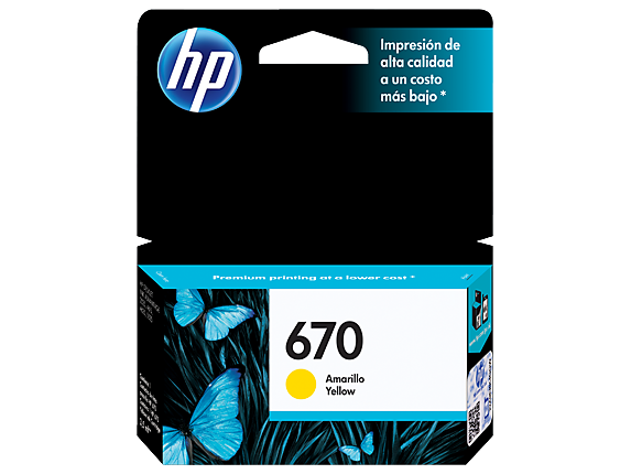 Cartucho original de tinta amarilla HP 670 Advantage