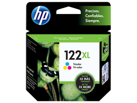 Cartucho original de tinta tricolor de alto rendimiento HP 122XL