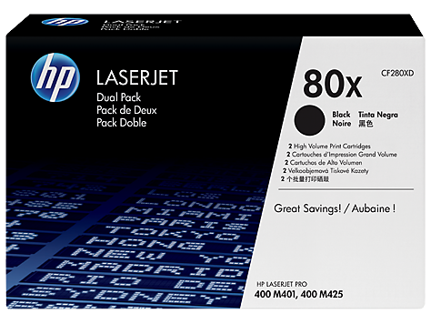 HP 80X 2-pack High Yield Black Original LaserJet Toner Cartridges HP 80X 2-pack High Yield Black Original LaserJet Toner Cartridges