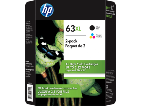 HP 63XL 2-pack Black/Tri-color Original Ink Cartridges (L0R44BN) | HP ...