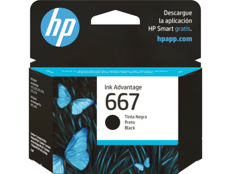 Cartucho de tinta HP Original Ink Advantage 667, negro Cartucho de tinta HP Original Ink Advantage 667, negro
